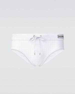Dolce & Gabbana Logo Swim Briefs - White