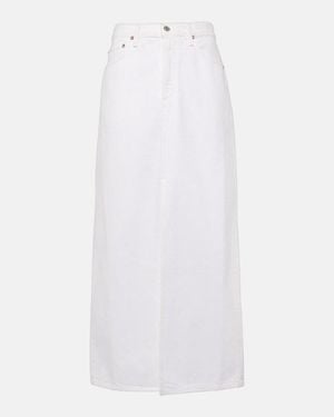 Agolde Leif Denim Maxi Skirt - White