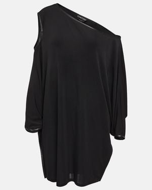 Tom Ford Draped Crepe Jersey Minidress - Black