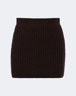 Jardin Des Orangers Wool And Cashmere Jacquard Miniskirt - Black