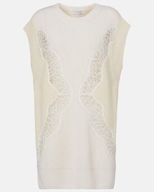 Stella McCartney Virgin Wool Lace Jumper Vest - White