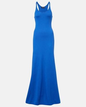 Tom Ford Knitted Wool Maxi Dress - Blue