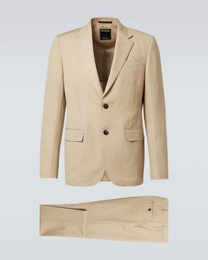ZEGNA Trofeo Wool And Linen Suit - Natural