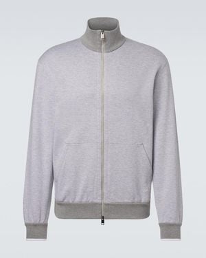 Brioni Cotton-Blend Track Jacket - Gray
