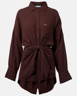 Melissa Odabash Sara Cotton Shirt Dress - Purple