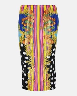 Versace Medusa Palm Springs Plisse Midi Skirt - Multicolour