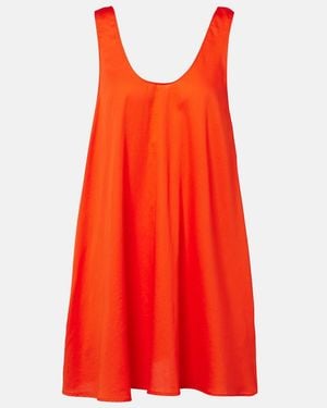 Leset Yoko Cotton Poplin Minidress - Red
