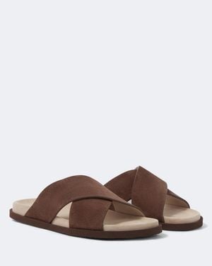 Brunello Cucinelli Suede Slides - Brown