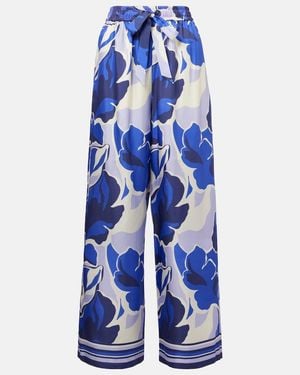 Rebecca Vallance Paros Printed Wide-Leg Trousers - Blue