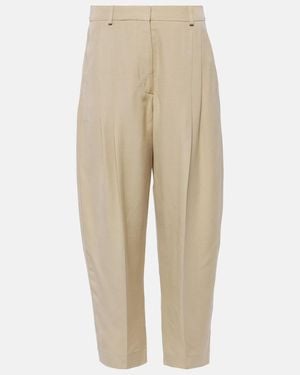 Stella McCartney Iconic High-Rise Cropped Pants - Natural