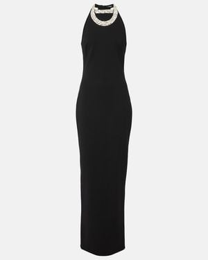 Balmain Dress With Shimmering Crystals On The Neckline - Black