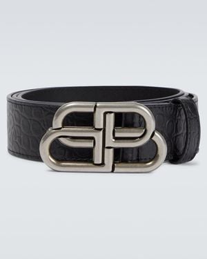 Balenciaga Guertel Bb Large Aus Leder - Schwarz