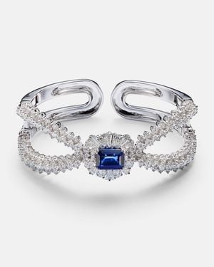 YEPREM Reign Supreme 18Kt Cuff Bracelet With Diamonds And Sapphire - Metallic