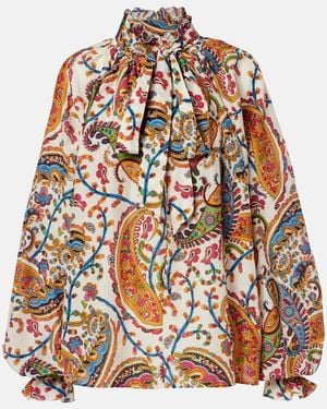 Etro Bedruckte Schluppenbluse Aus Baumwolle Und Seide - Mehrfarbig
