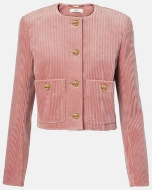 Chloé Jacke Aus Cord - Pink
