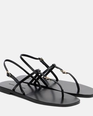 Proenza Schouler Monogram Leather Thong Sandals - White