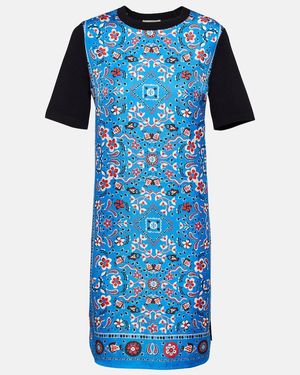Tory Burch Silk-front Jumper Minidress - Blue