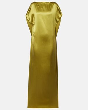 Dries Van Noten Silk-Blend Satin Gown - Green