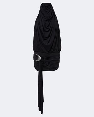 De La Vali Vida Draped Jersey Minidress - Black