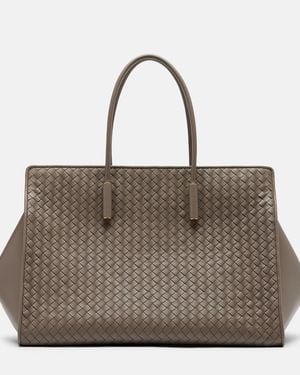 Bottega Veneta Barbara Medium Leather Top-Handle Bag - Brown
