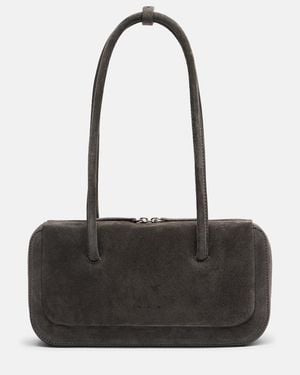 Aesther Ekme Lagune Bowling Mini Suede Shoulder Bag - Black
