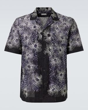 Dries Van Noten Embroidered Cotton Bowling Shirt - Black