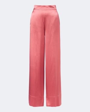 JOSEPH Dijon Silk Satin Wide-Leg Trousers - Pink
