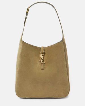 Saint Laurent Le 5 A 7 Large Suede Tote Bag - Green