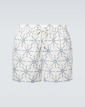 Frescobol Carioca Rio Printed Swim Trunks - White