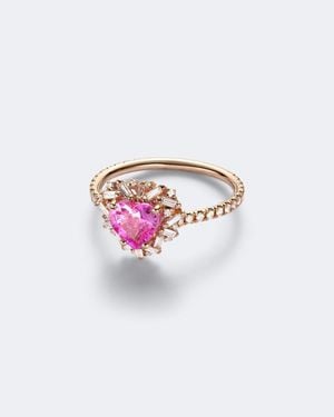 Suzanne Kalan 18Kt Rose Ring With Sapphire And Diamonds - Pink