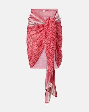 Isabel Marant Pareo De Algodon Y Seda Estampado - Rojo