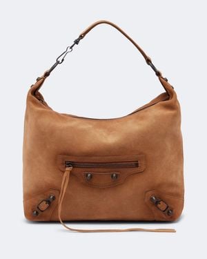 Balenciaga Le City Small Suede Shoulder Bag - Brown