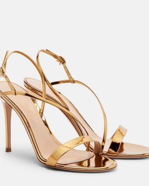 Gianvito Rossi Metallic Leather Slingback Sandals