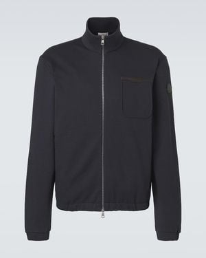 Moncler Jacke Aus Einem Baumwollgemisch - Blau