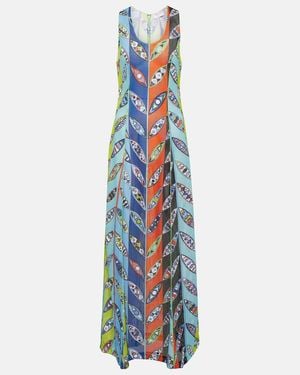 PUCCI Girandole Mesh Maxi Dress - Blue