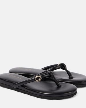 Gianvito Rossi Juno Leather Thong Sandals - Brown