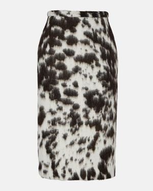 Dries Van Noten Printed Wool-Blend Midi Skirt - Brown