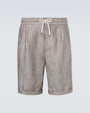 Brunello Cucinelli Linen Shorts - Grey