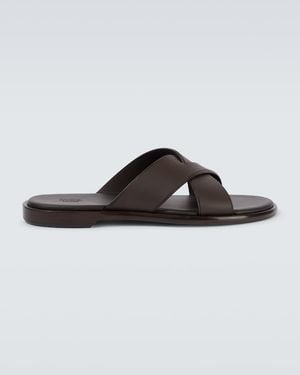 ZEGNA Leather Sandals - Brown