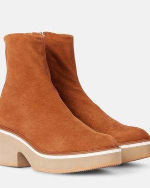 Robert Clergerie Albane Suede Platform Ankle Boots - Brown