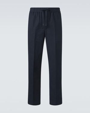 Brioni Gerade Hose Asolo Aus Leinen Und Baumwolle - Blau