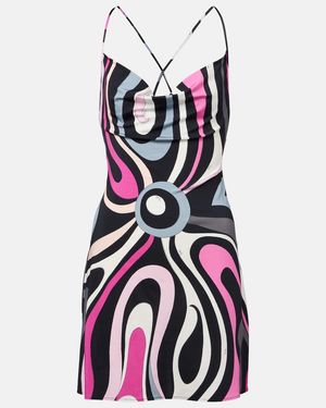 PUCCI Marmo Satin Slip Dress - Black