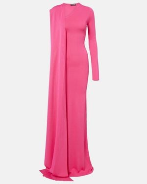 David Koma Scarf-Detail Jersey Gown - Pink