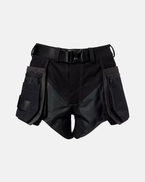 Mugler Low-Rise-Shorts Aus Baumwolle - Schwarz