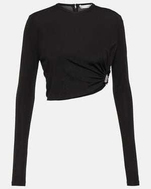 Christopher Esber Embellished Cutout Jersey Top - Black