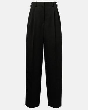 Givenchy Cutout Wool Wide-Leg Trousers - Black