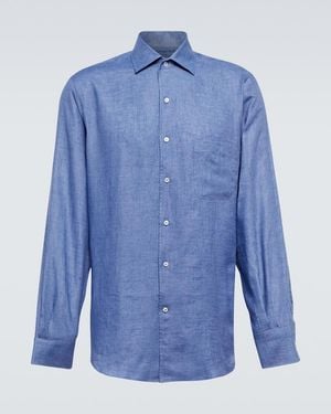 Loro Piana Andre Linen Shirt - Blue