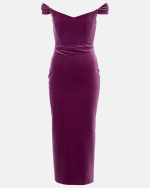Alex Perry Off-Shoulder Bustier Dress - Purple