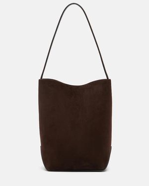 The Row Tote Bag N/S Park Edge Medium Aus Veloursleder - Braun