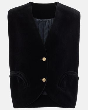Blazé Milano Gliss Cotton Velvet Vest - Black